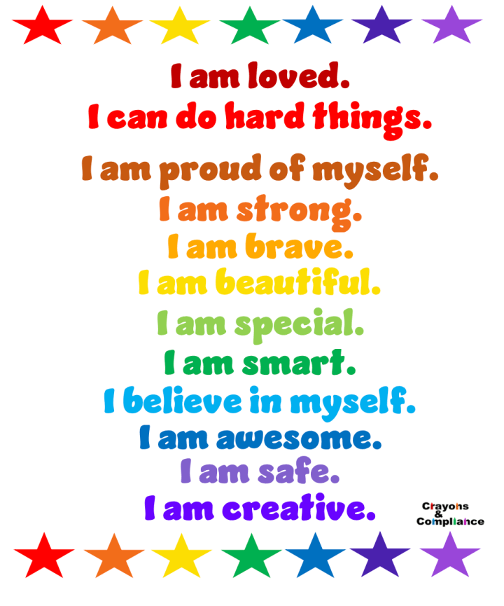 Affirmations for Kids (FREE FUN Printable) – Krista H Counseling